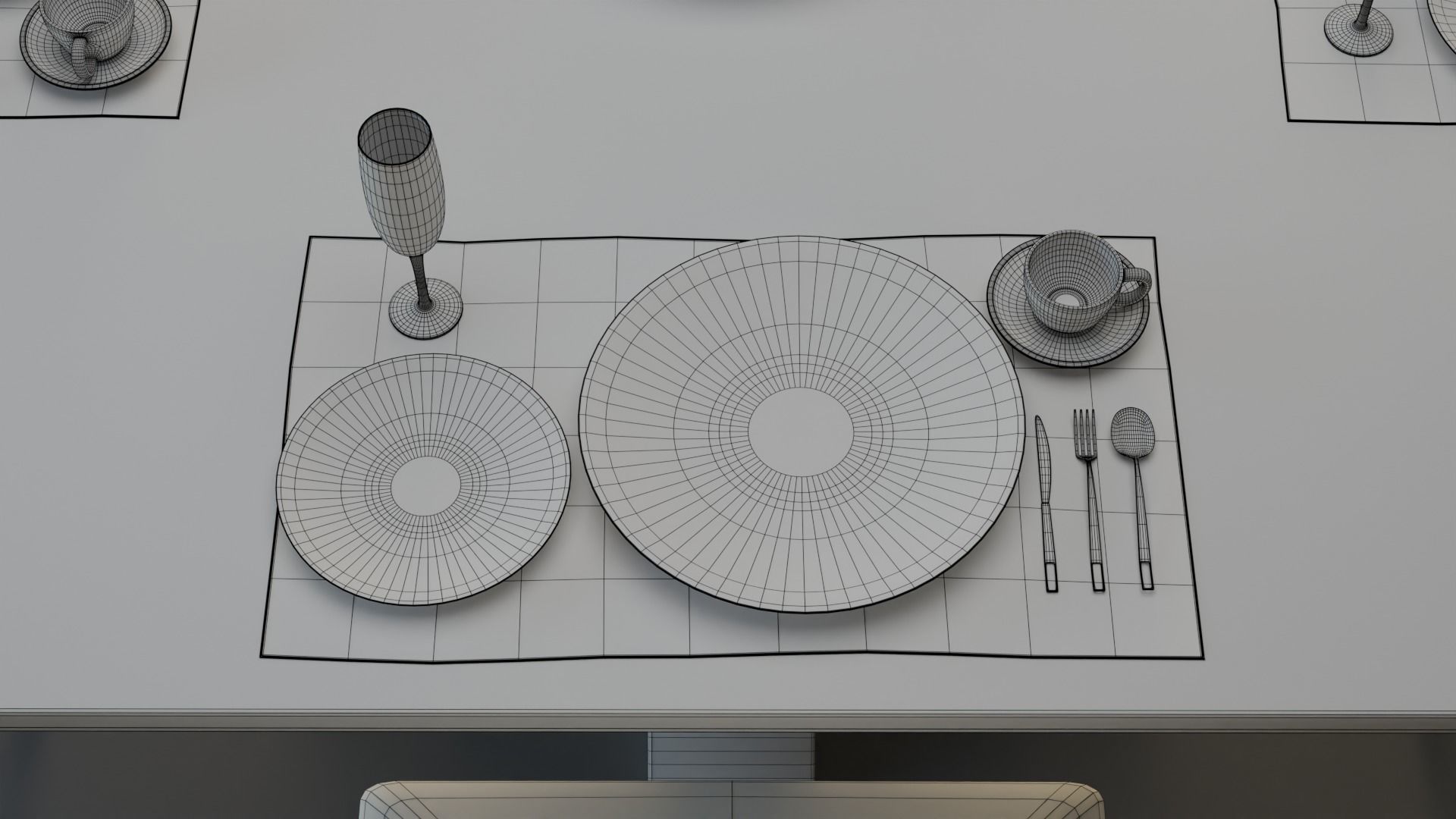 Dining Table 04 Low-poly 3D model_15