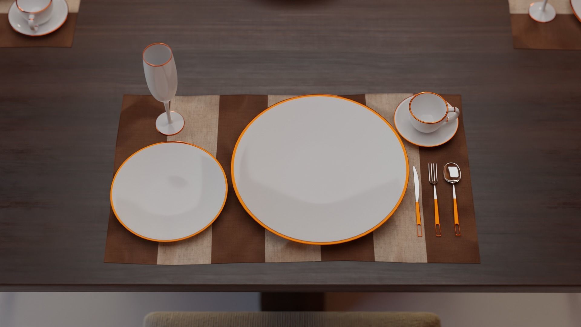 Dining Table 04 Low-poly 3D model_14