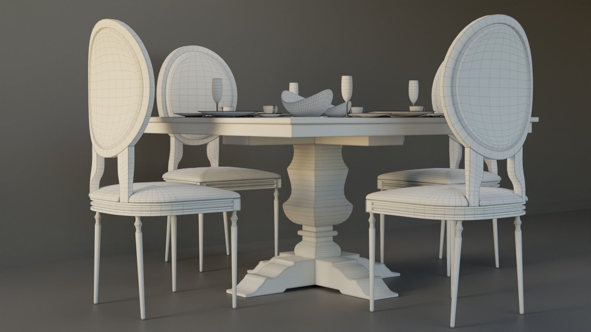 Dining Table 04 Low-poly 3D model_19