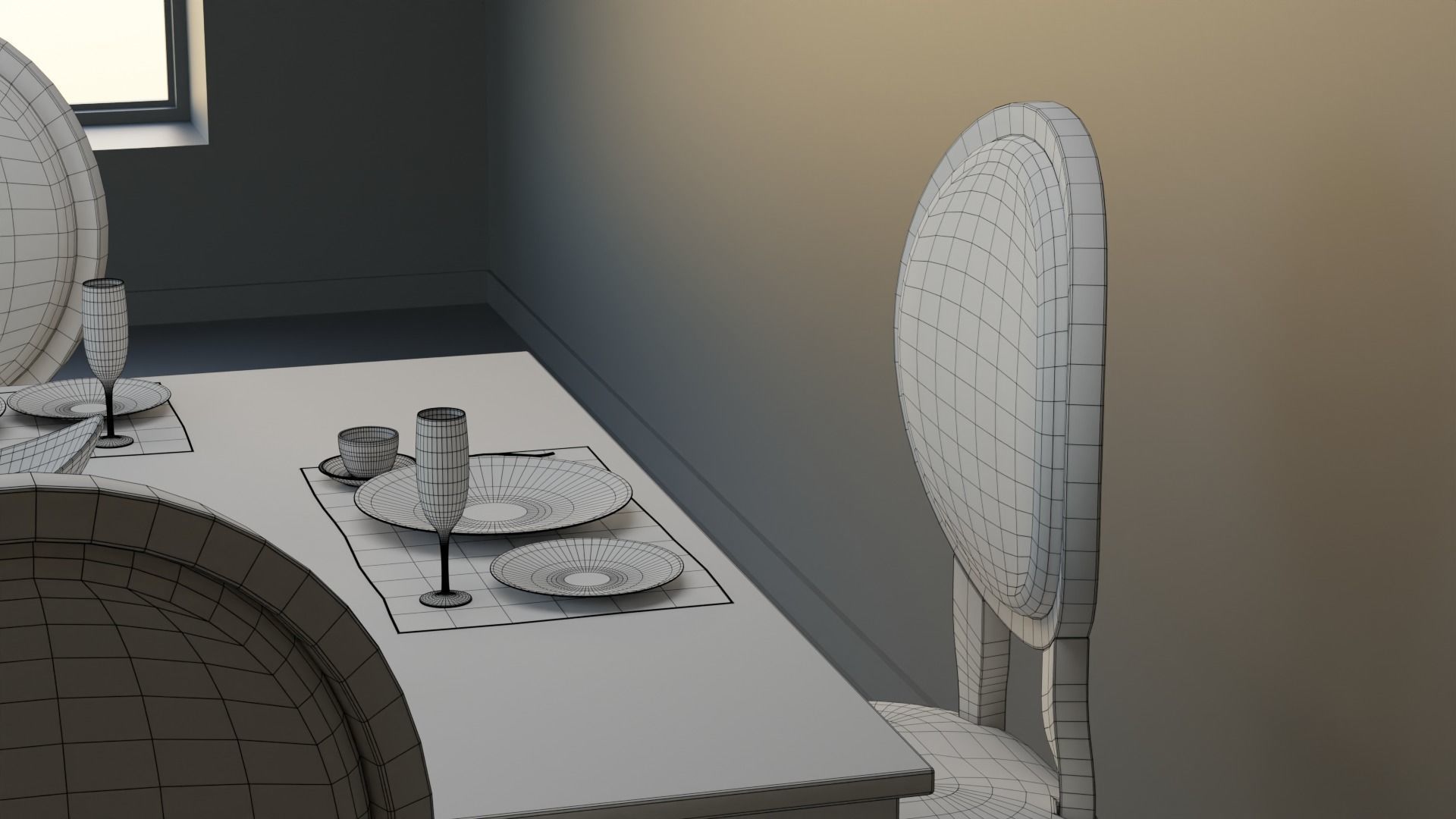 Dining Table 04 Low-poly 3D model_9