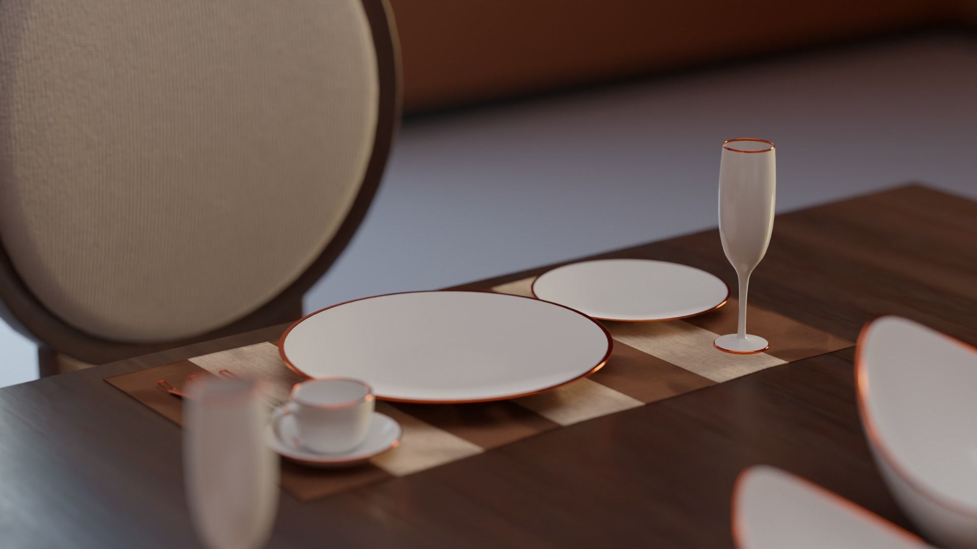 Dining Table 04 Low-poly 3D model_6