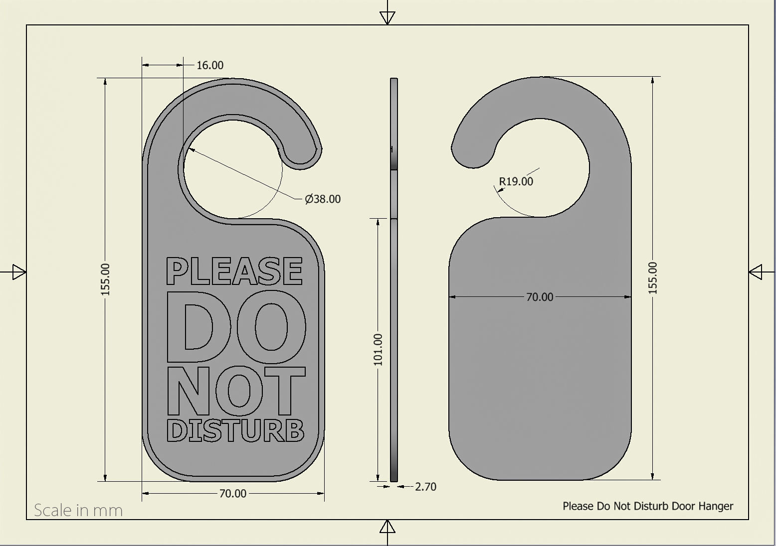 Please Do Not Disturb Door Hanger 3D print model_1