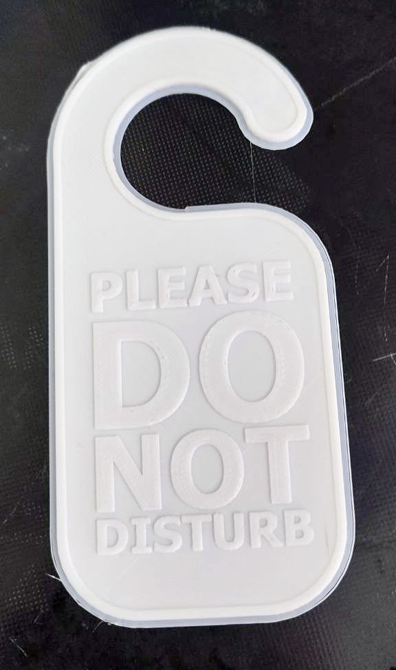 Please Do Not Disturb Door Hanger 3D print model_6
