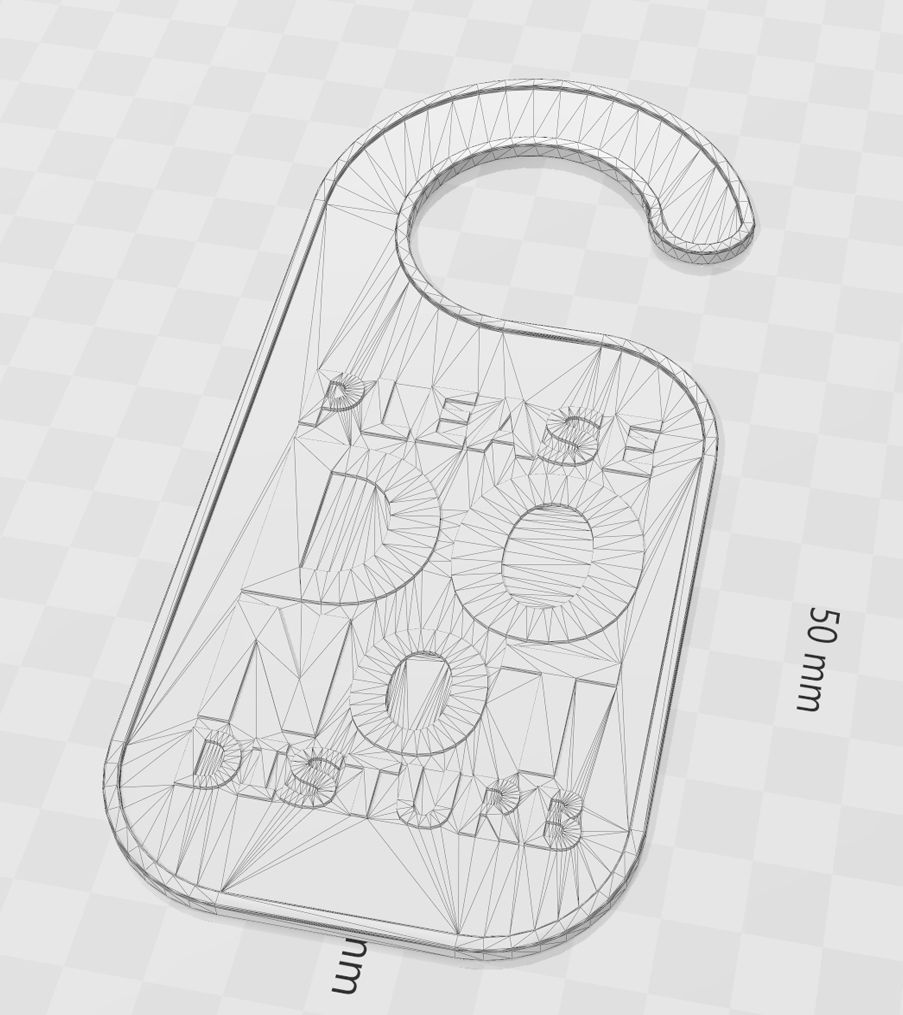 Please Do Not Disturb Door Hanger 3D print model_3