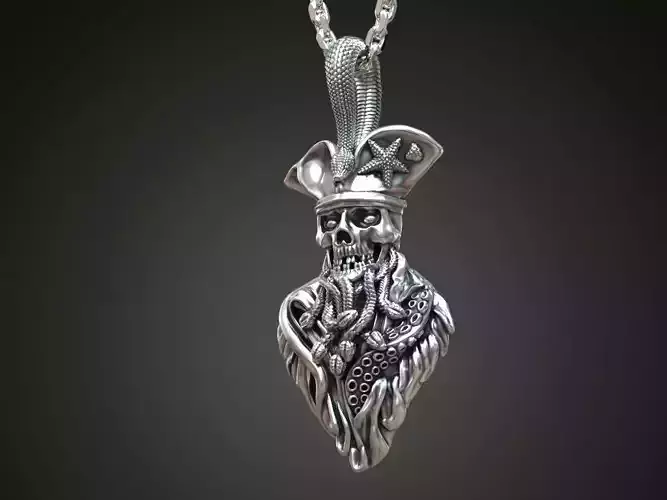Pendant undead pirate skull snakes octopus tentacle