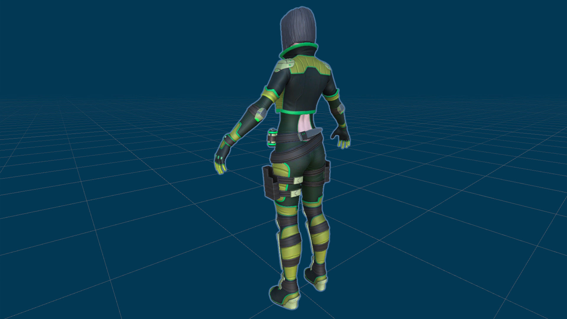 Sci-Fi Girl Mercenary 1 Game Ready 3D model Low-poly 3D model_15