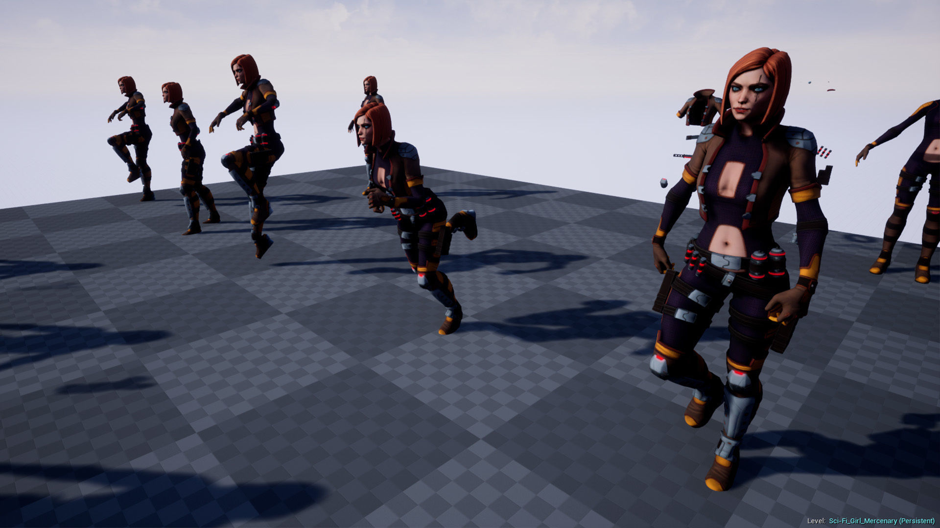 Sci-Fi Girl Mercenary 1 Game Ready 3D model Low-poly 3D model_21