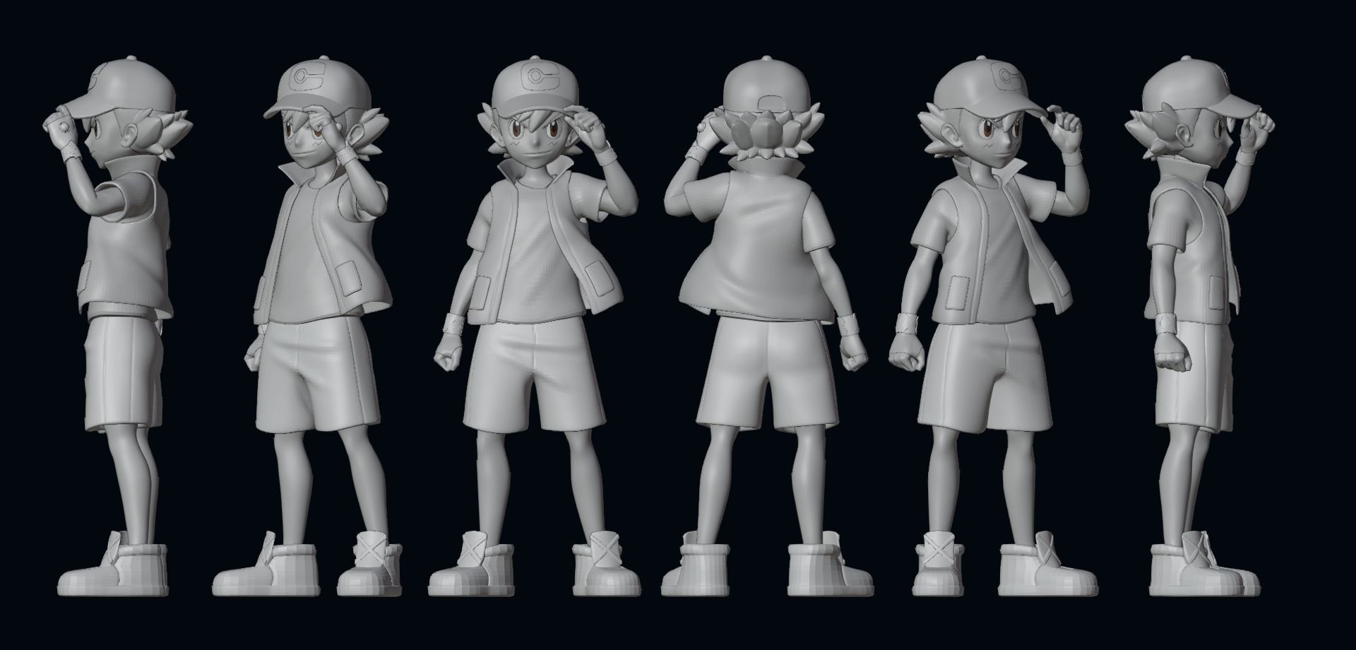 Ash - Satoshi - Pokemon Journeys 1-10 and 1-20 Scale Figure 3D print model_4