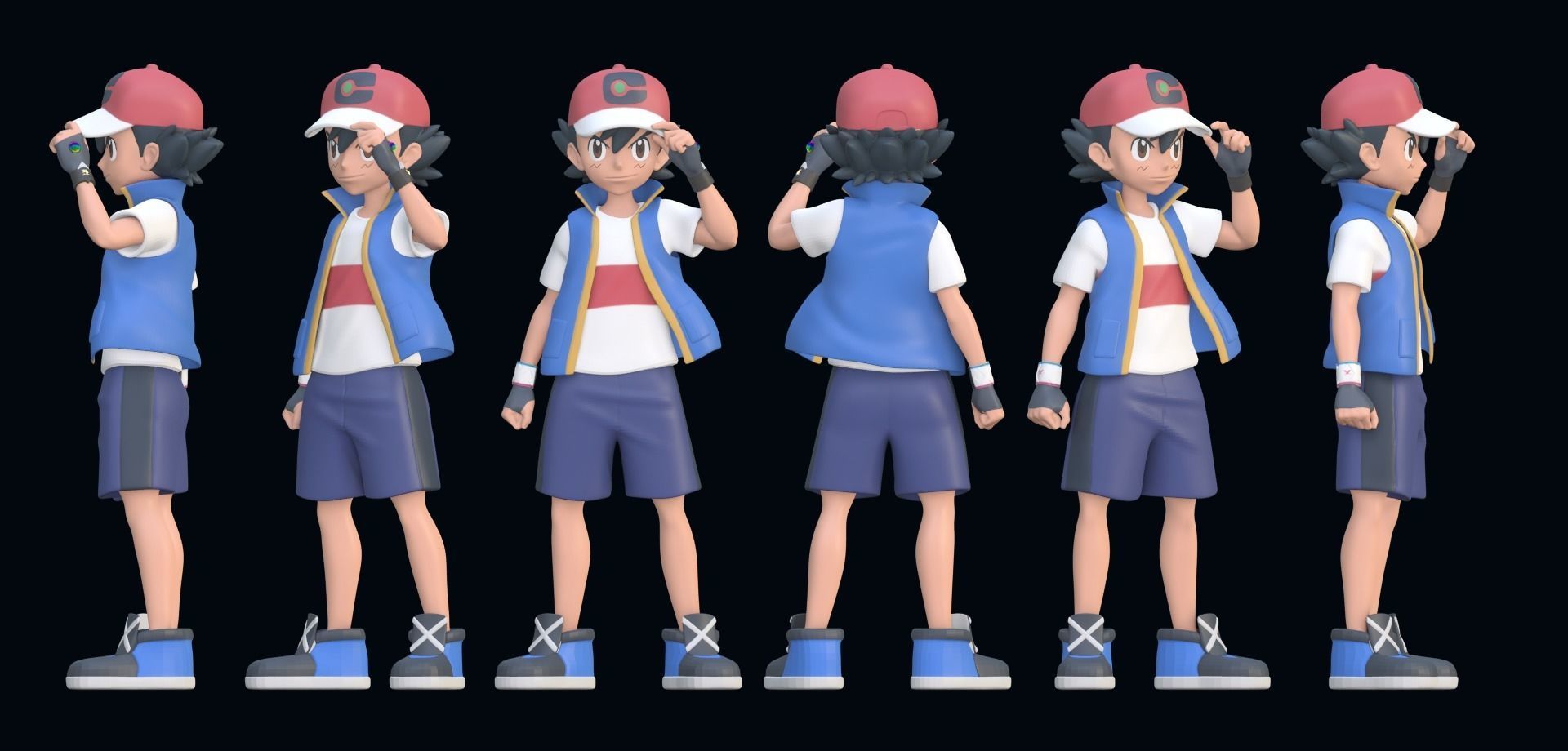Ash - Satoshi - Pokemon Journeys 1-10 and 1-20 Scale Figure 3D print model_3