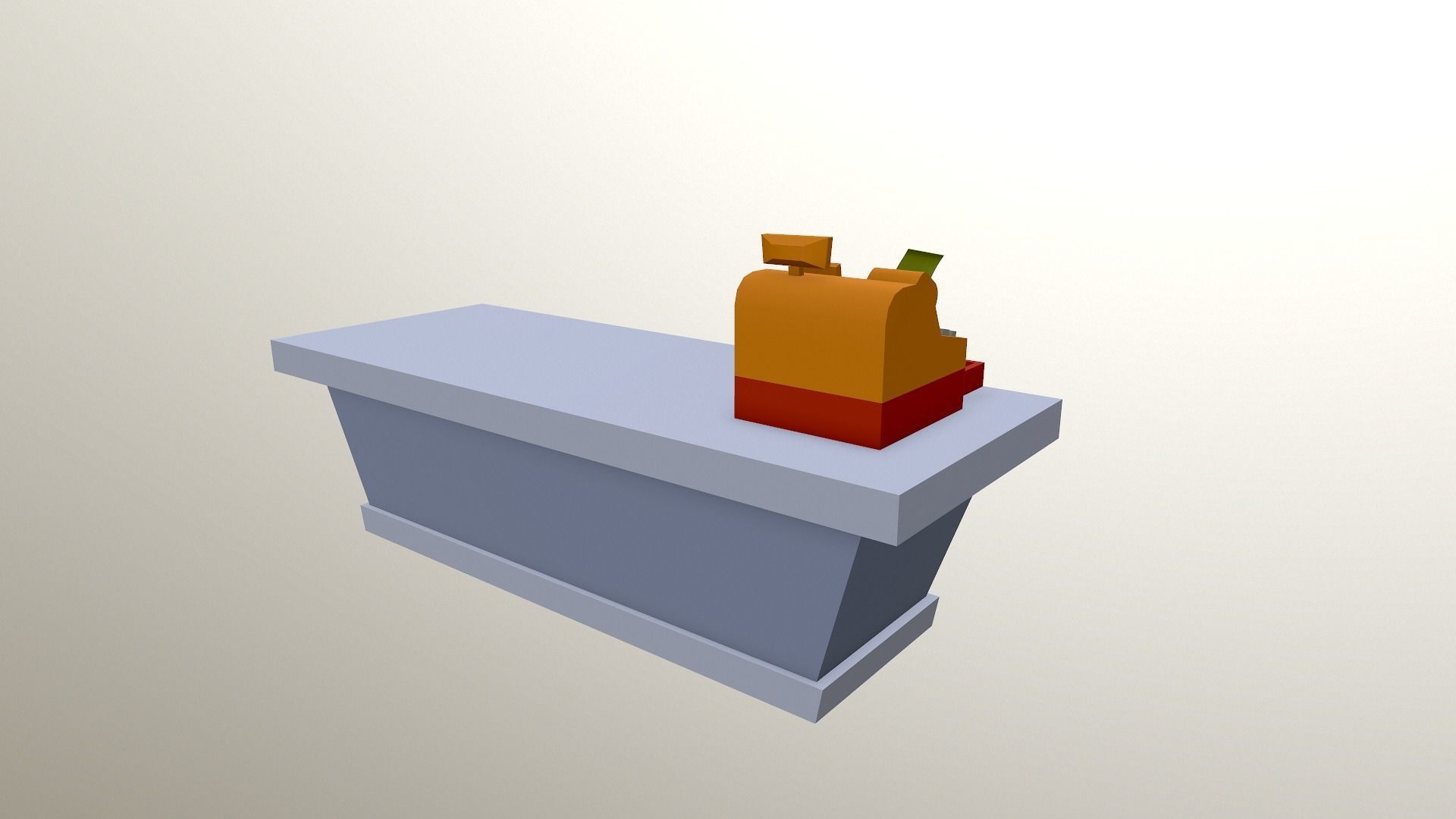 Cartoon Store Checkout Low-poly 3D model_27