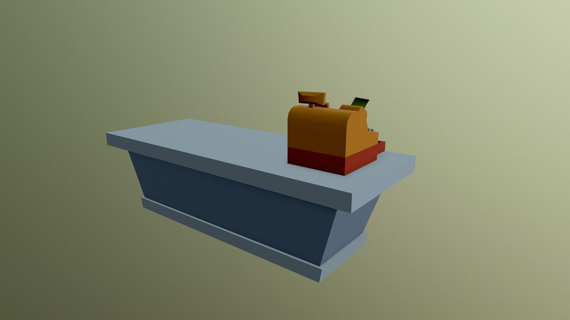 Cartoon Store Checkout Low-poly 3D model_15