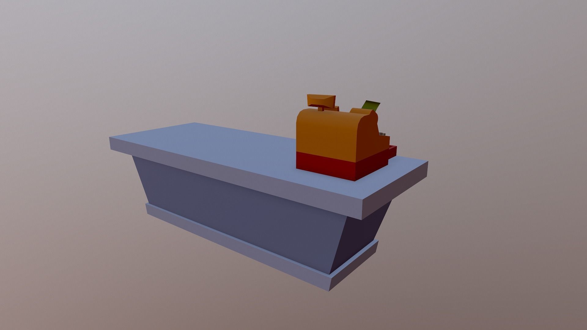 Cartoon Store Checkout Low-poly 3D model_10