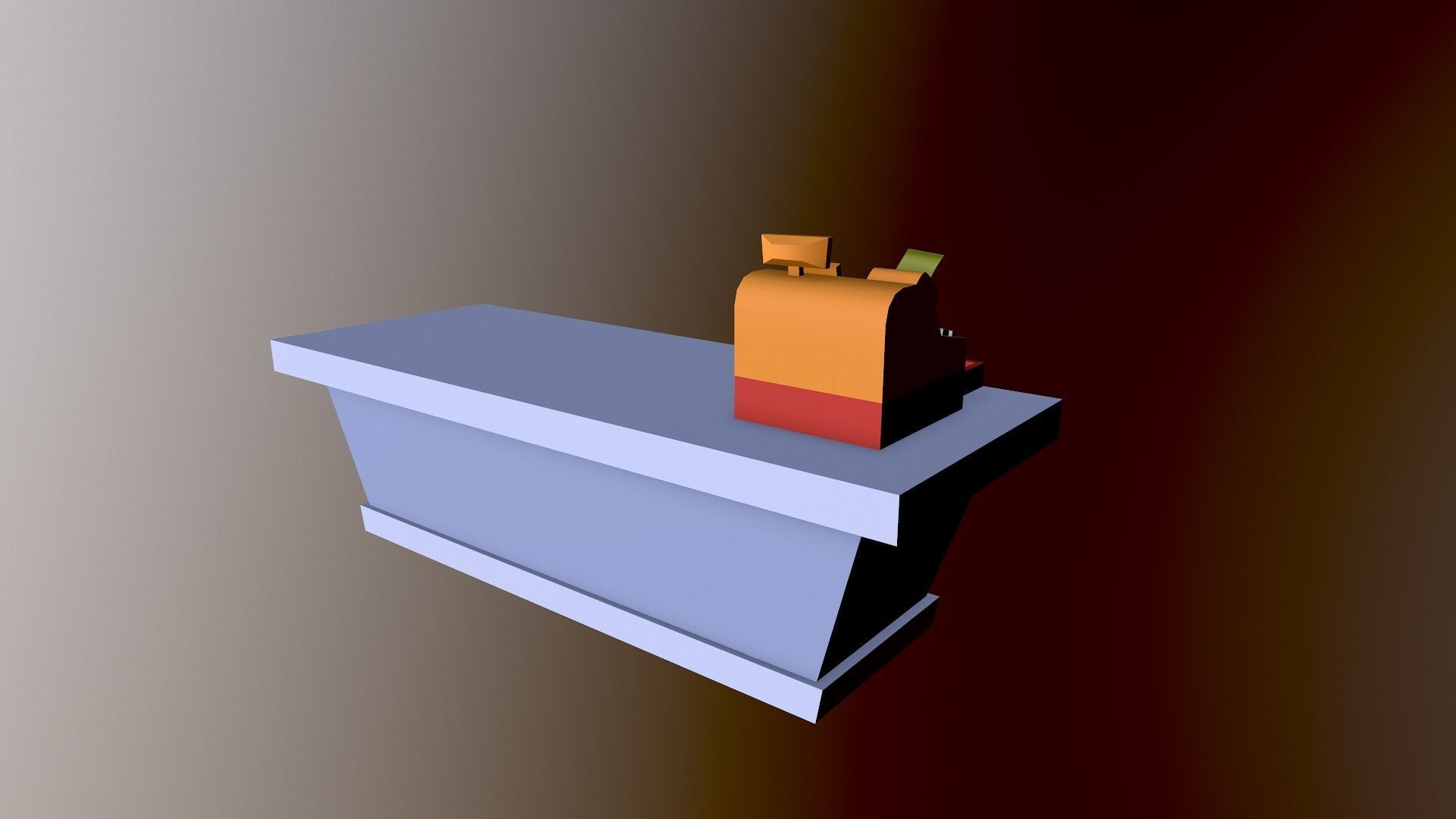 Cartoon Store Checkout Low-poly 3D model_12