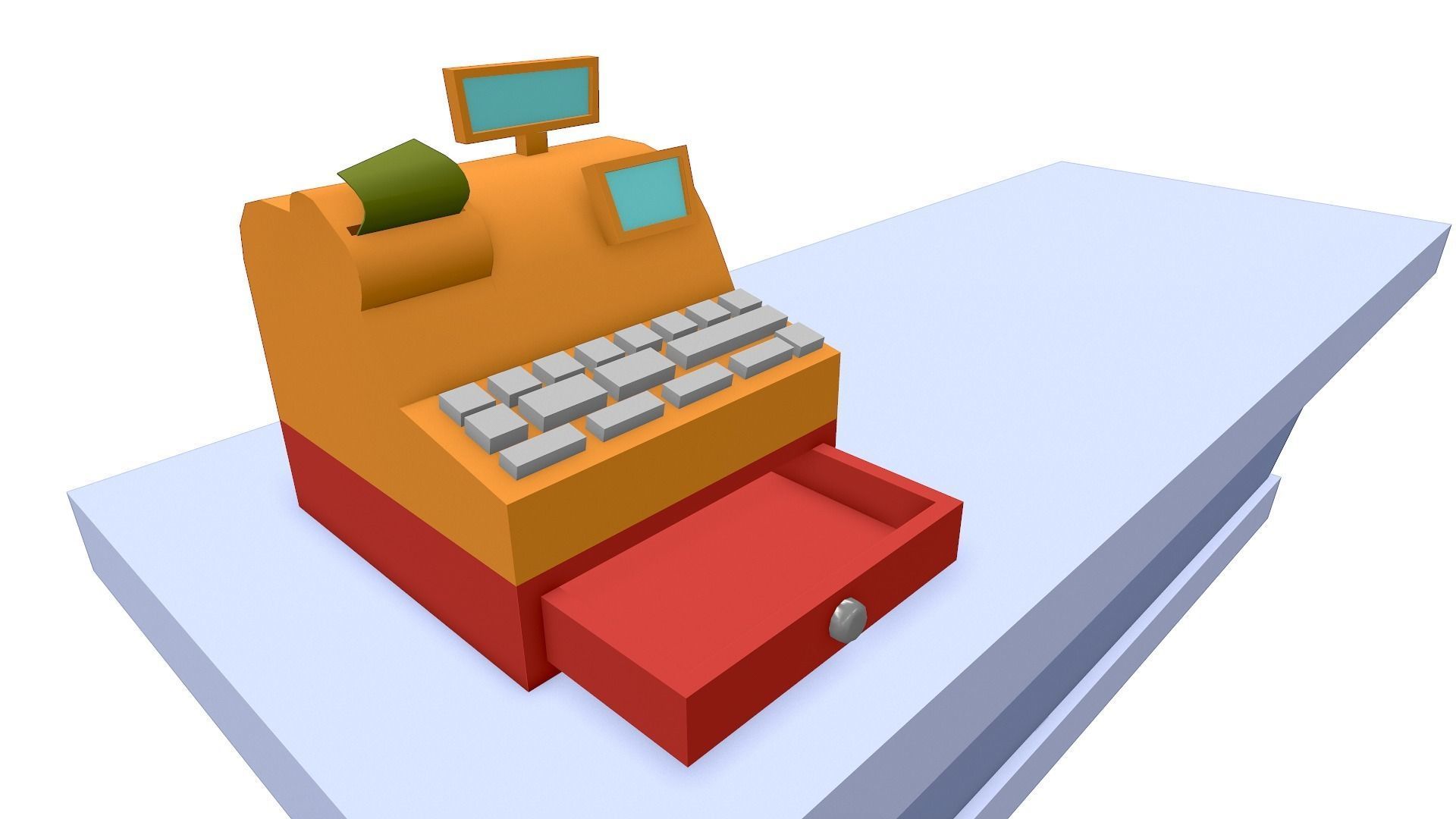 Cartoon Store Checkout Low-poly 3D model_5