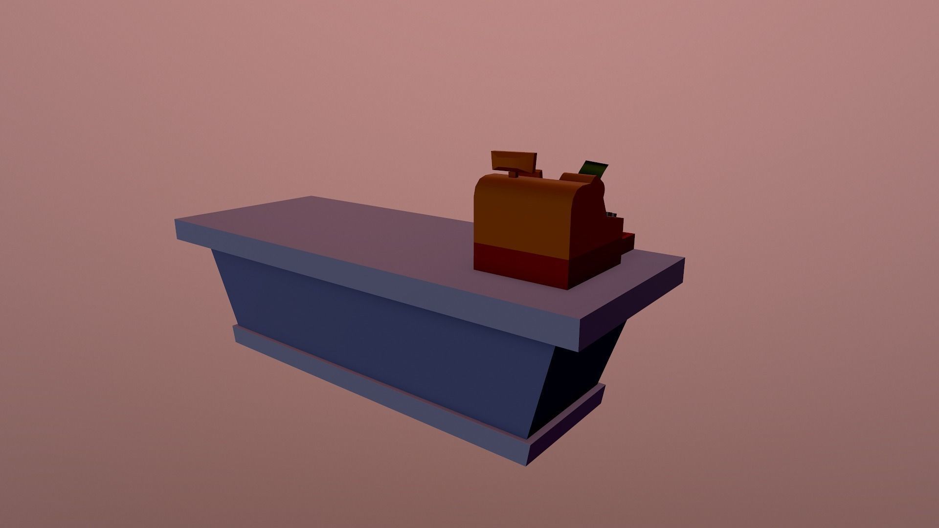 Cartoon Store Checkout Low-poly 3D model_28