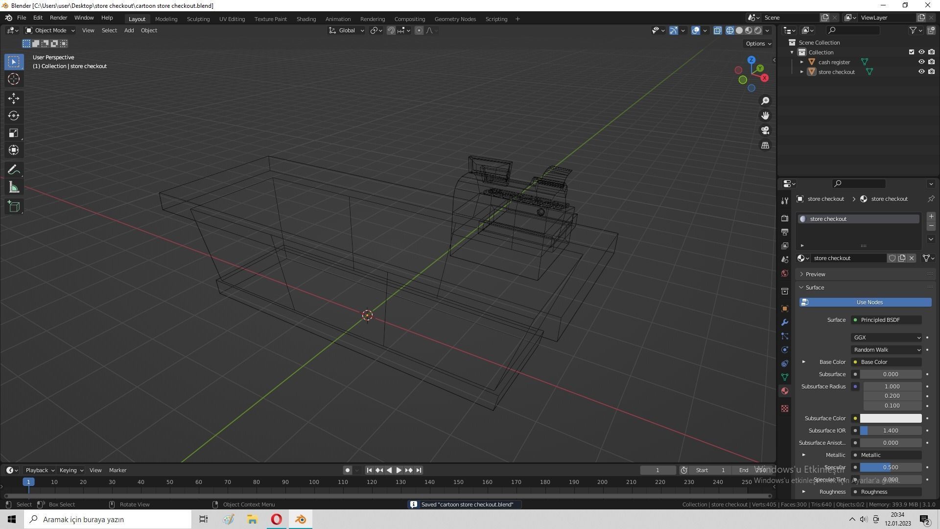 Cartoon Store Checkout Low-poly 3D model_30