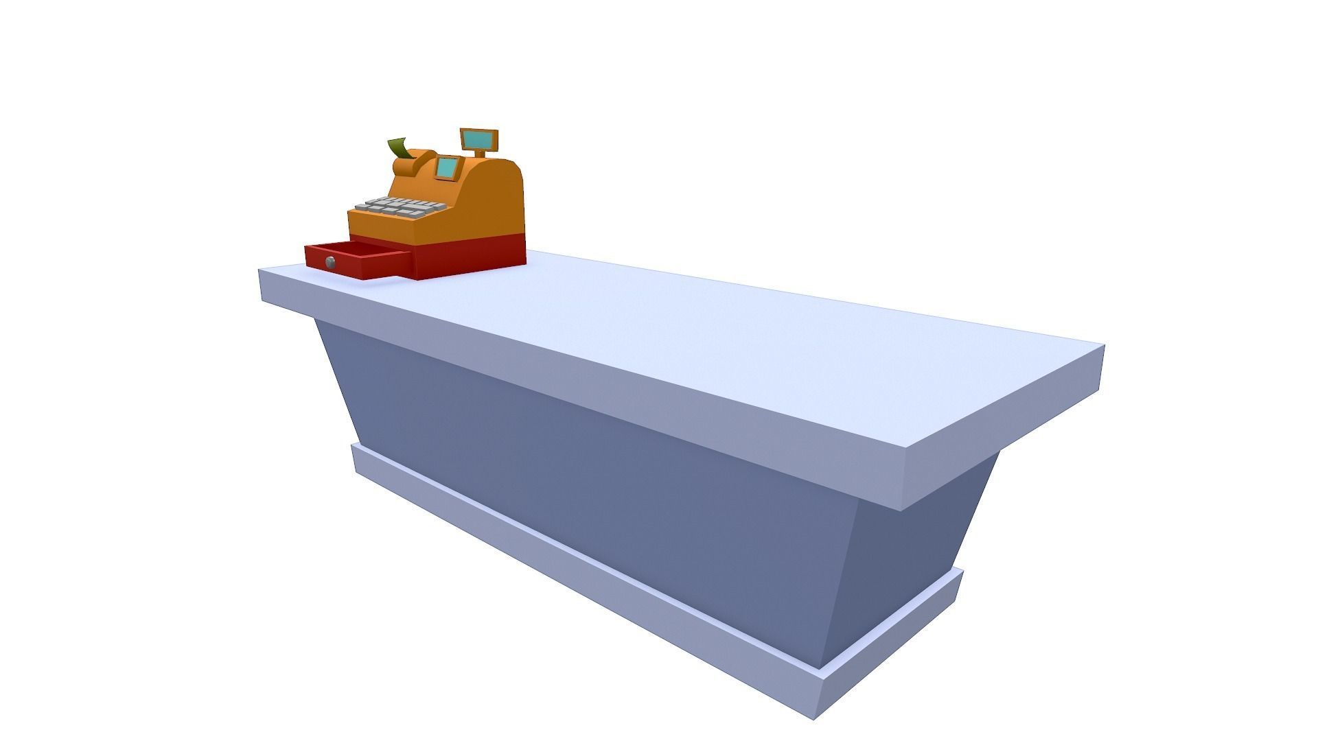 Cartoon Store Checkout Low-poly 3D model_2