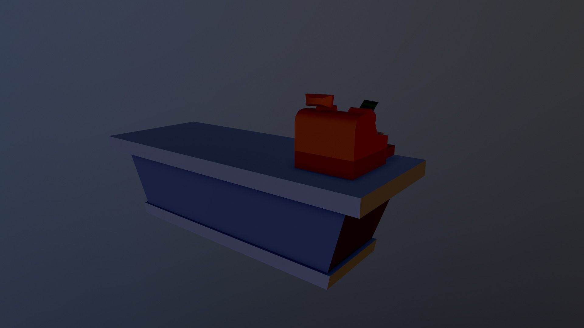 Cartoon Store Checkout Low-poly 3D model_14