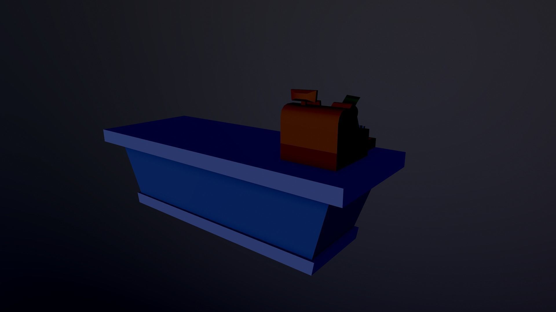 Cartoon Store Checkout Low-poly 3D model_7