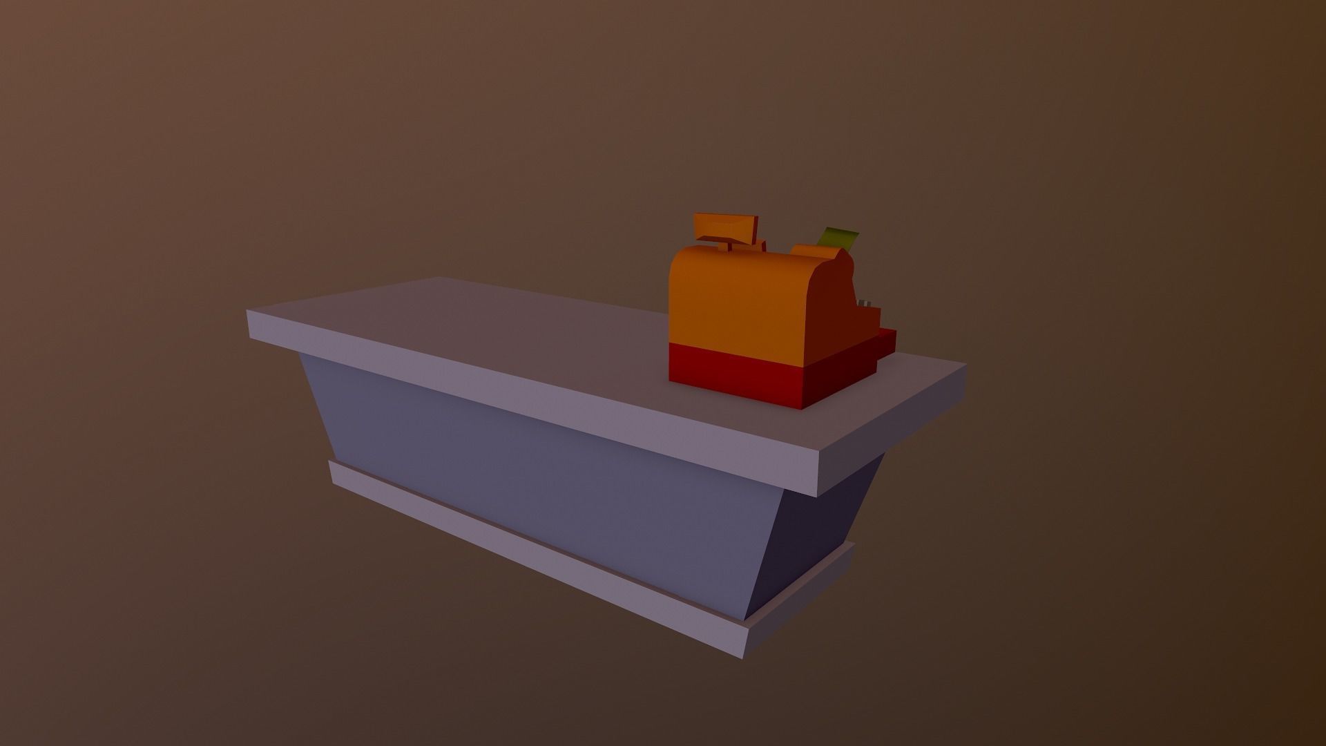 Cartoon Store Checkout Low-poly 3D model_8