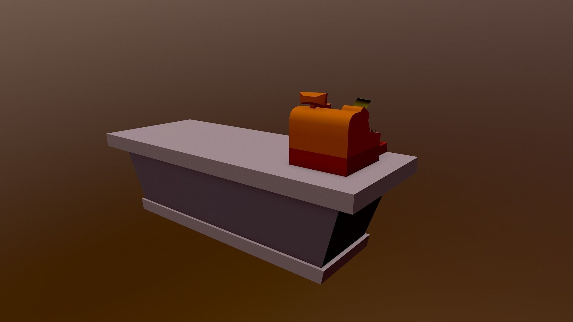 Cartoon Store Checkout Low-poly 3D model_16