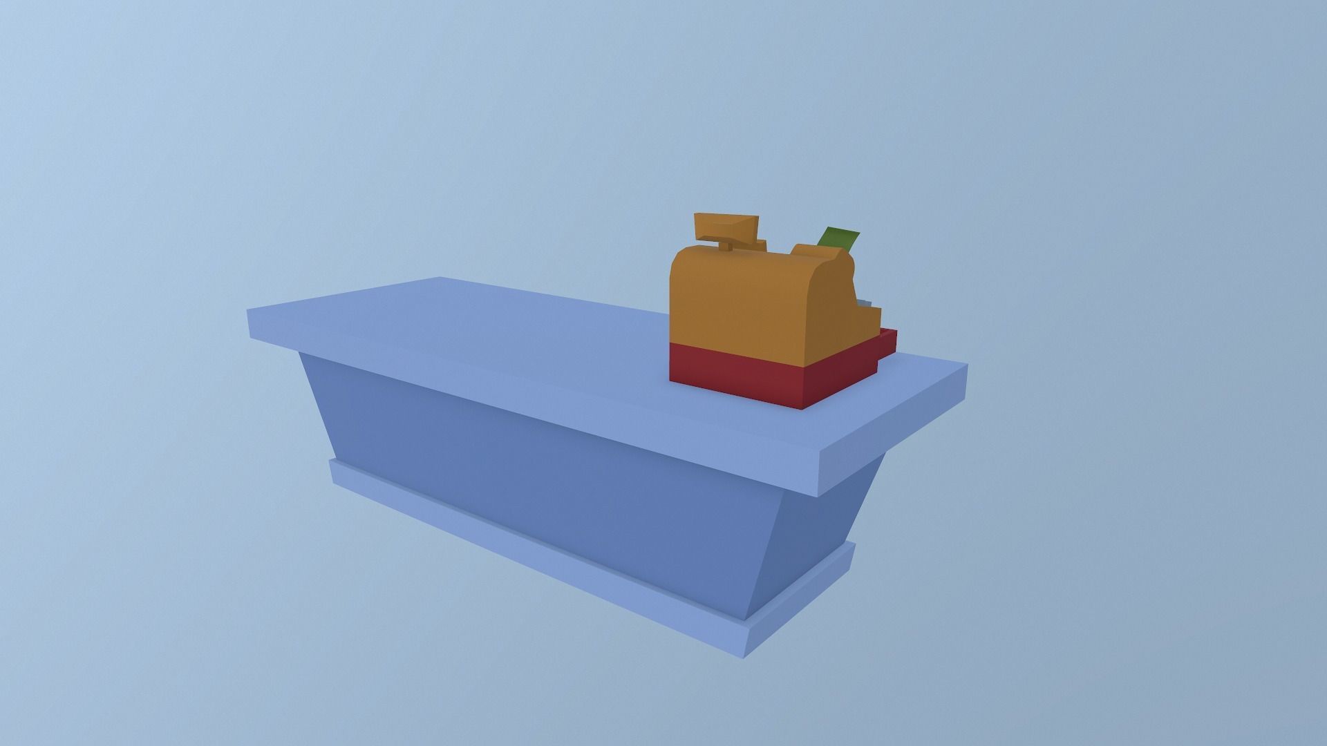 Cartoon Store Checkout Low-poly 3D model_9