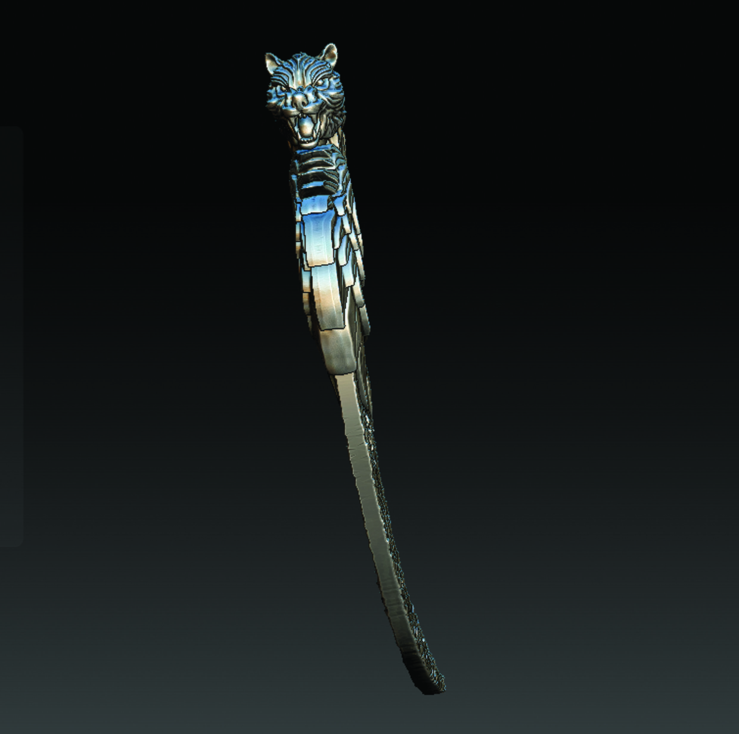 WOLF KNIFE  3D print model_3