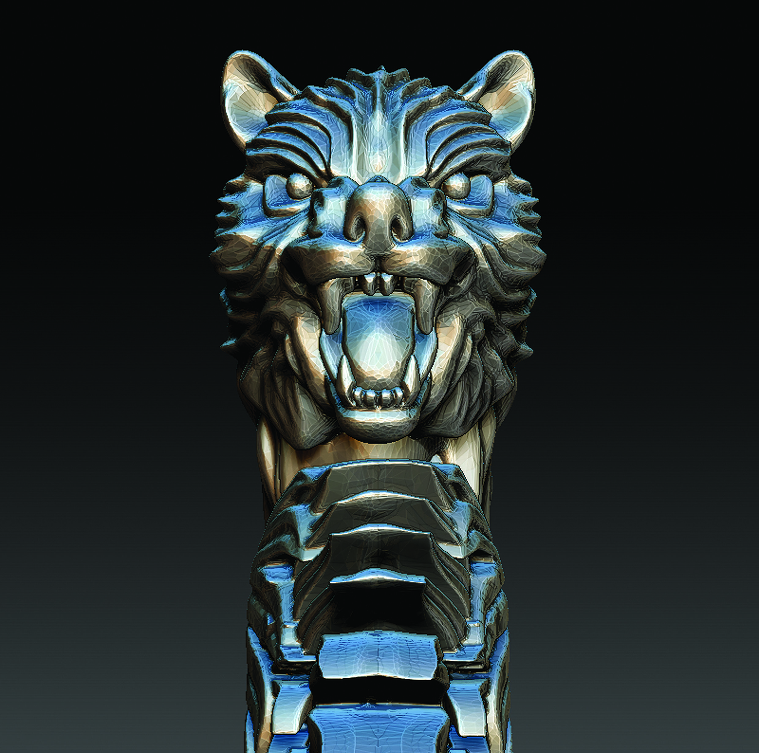 WOLF KNIFE  3D print model_4