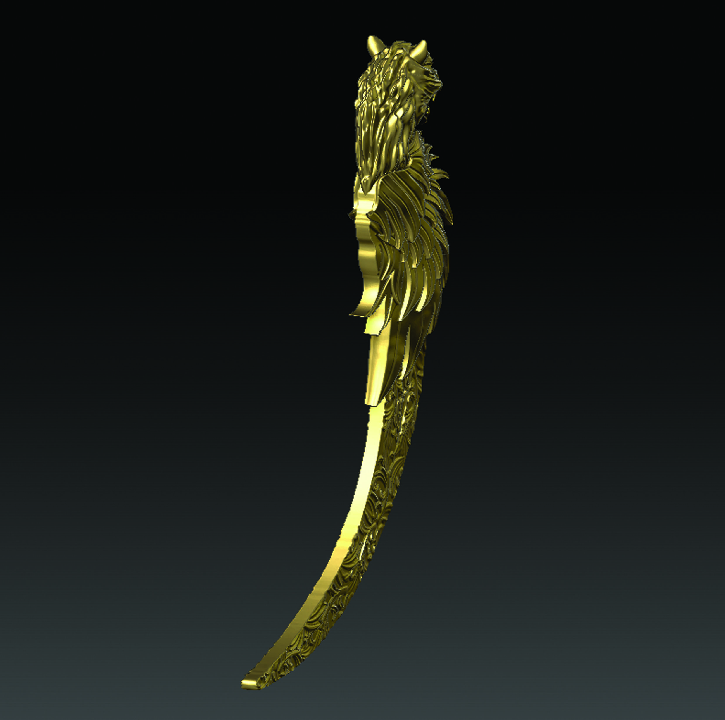 WOLF KNIFE  3D print model_14