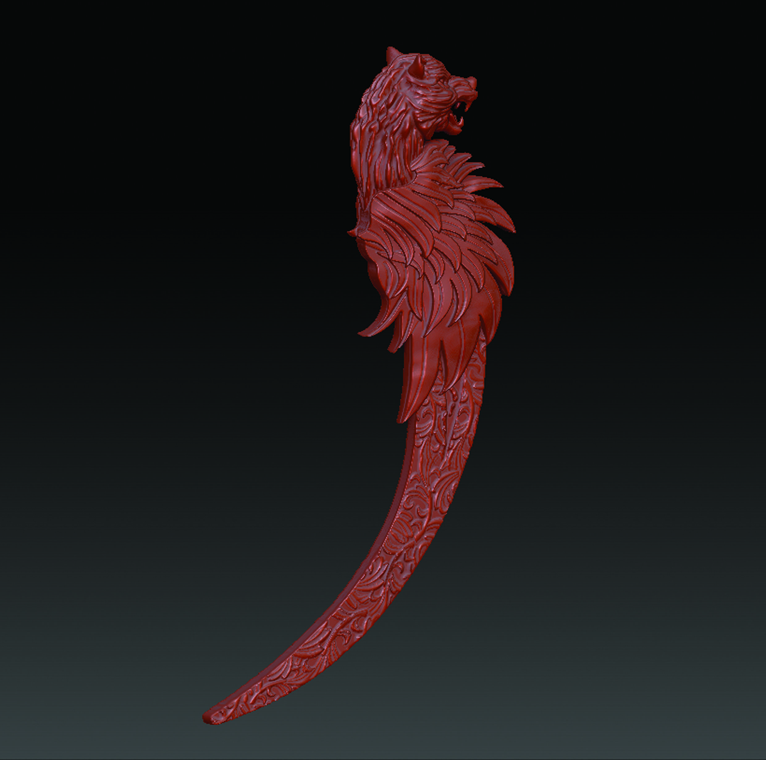 WOLF KNIFE  3D print model_9