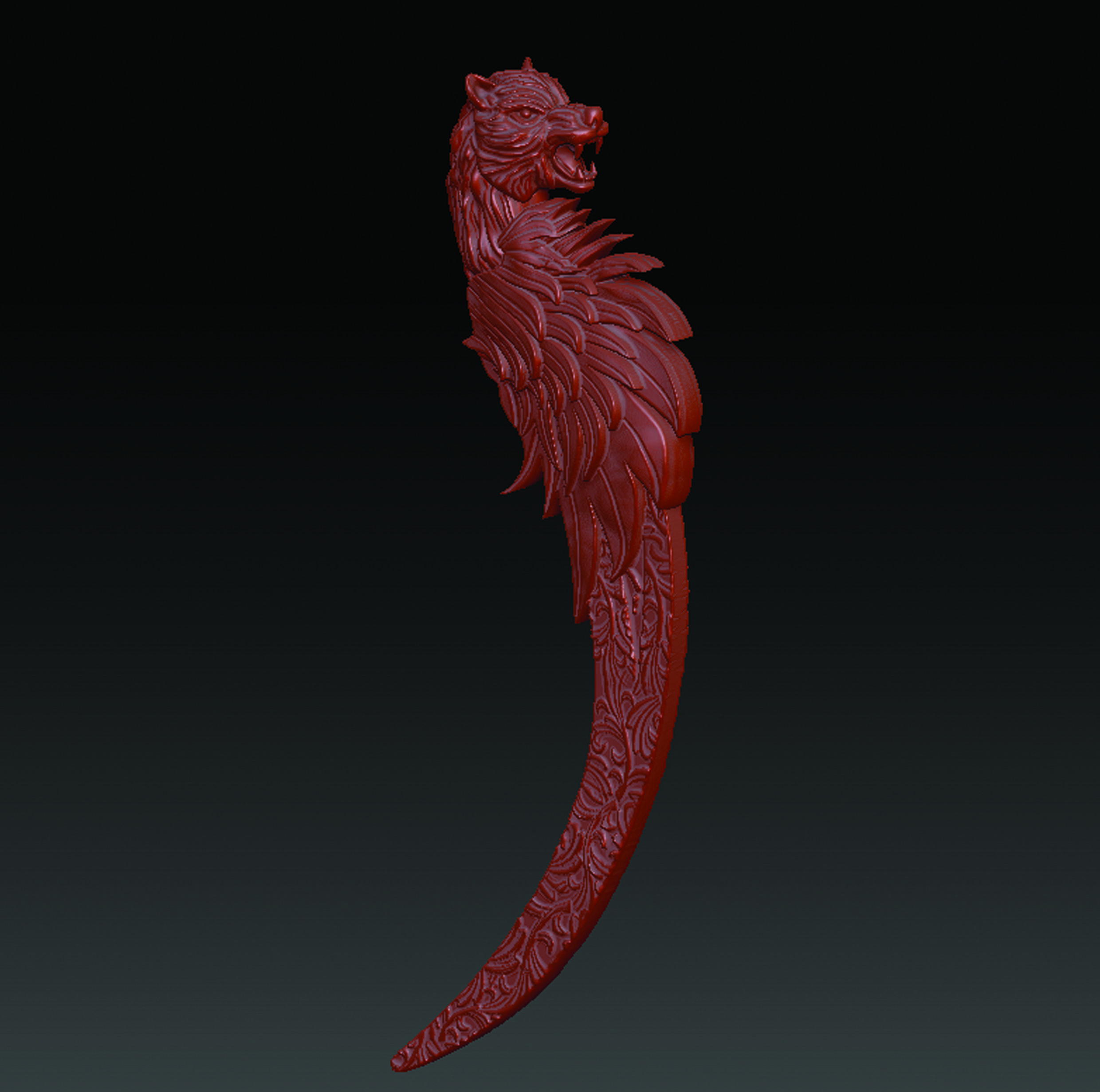 WOLF KNIFE  3D print model_10