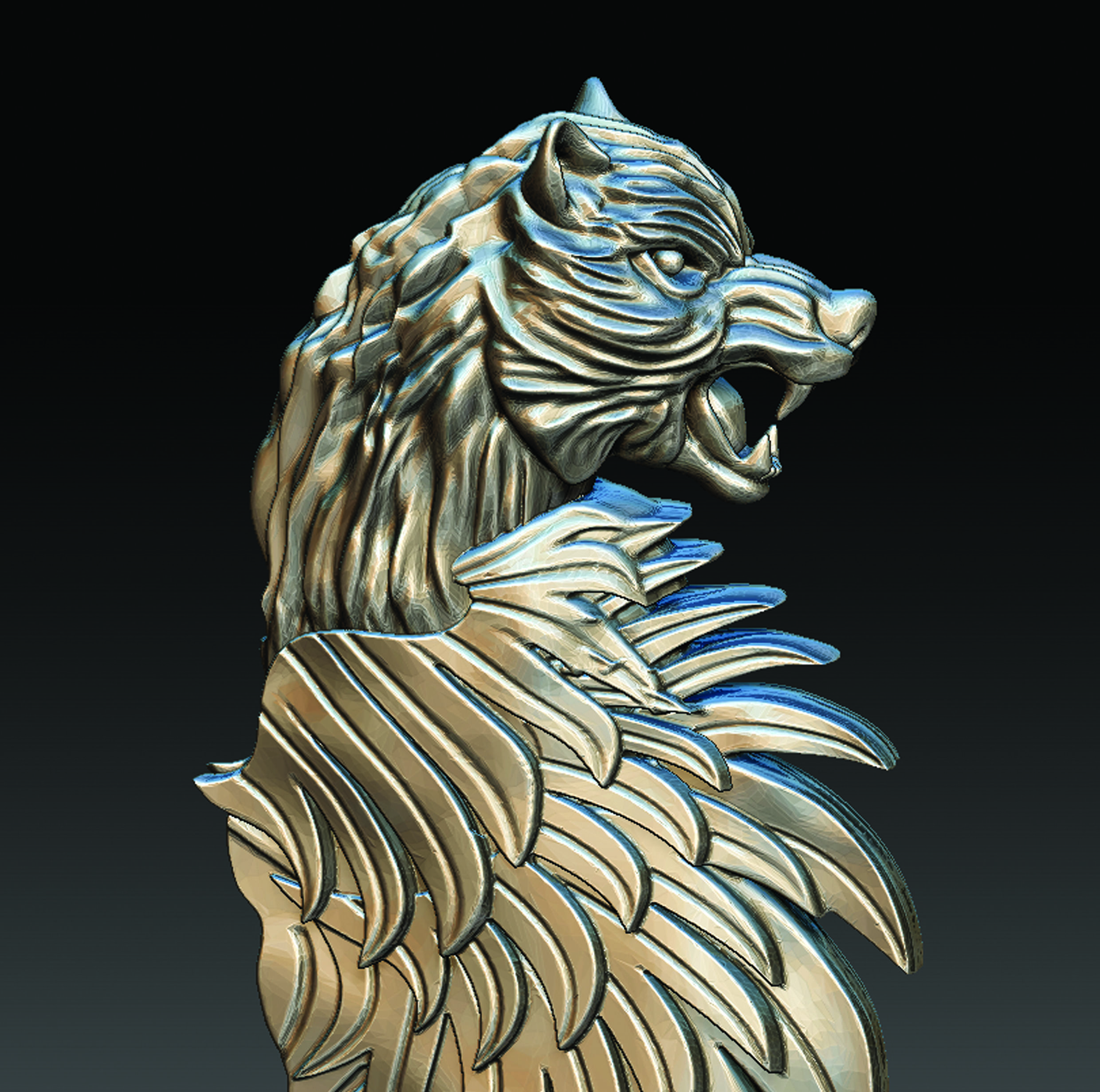 WOLF KNIFE  3D print model_1