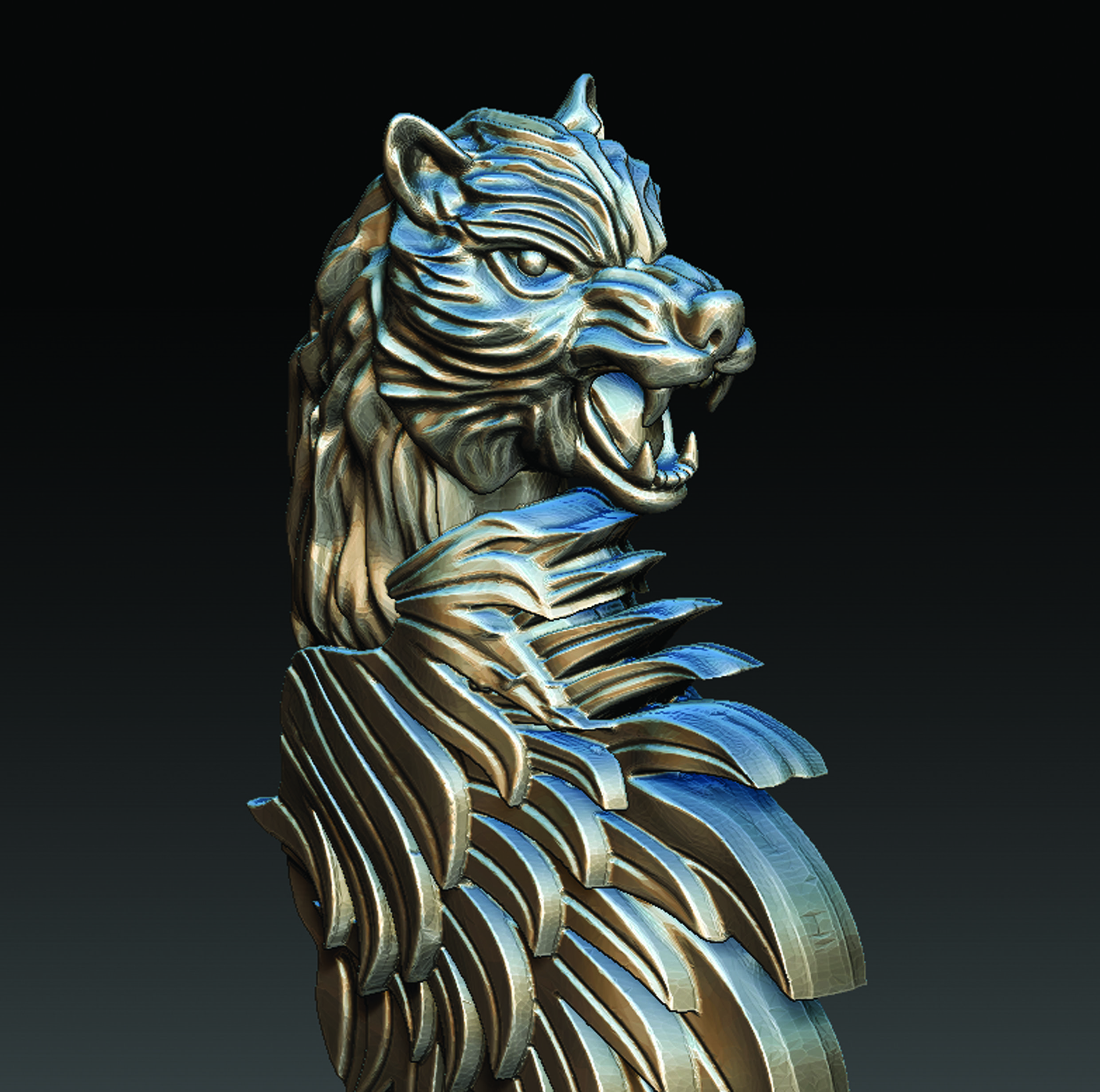 WOLF KNIFE  3D print model_2