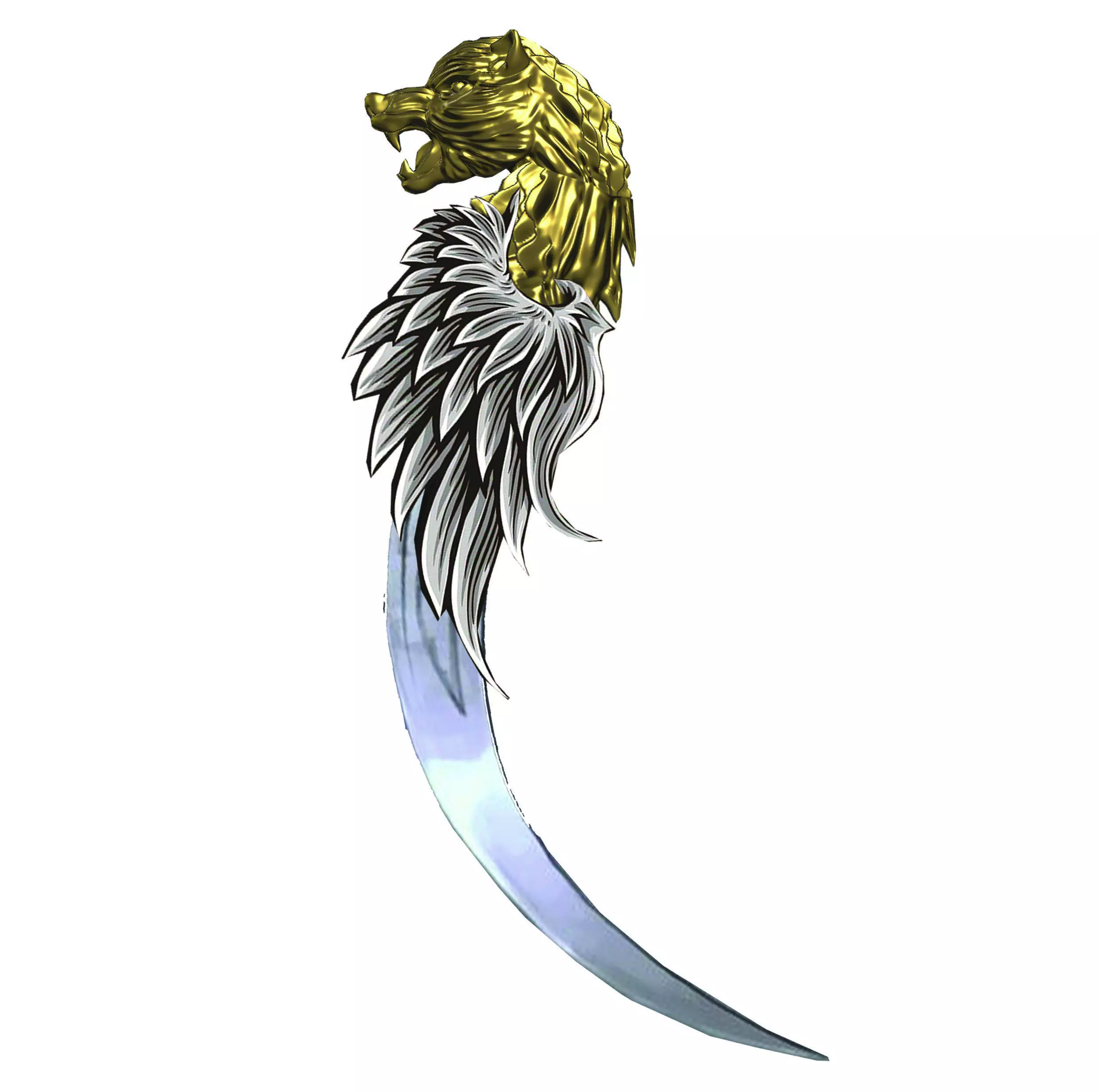 WOLF KNIFE  3D print model_0