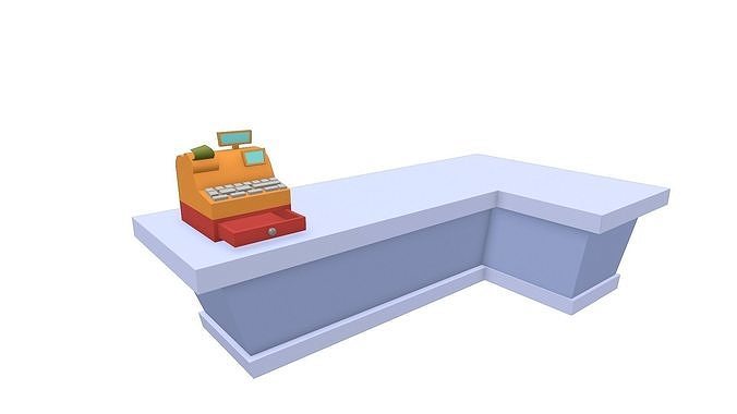  Cartoon Store Checkout 1 Low-poly 3D model