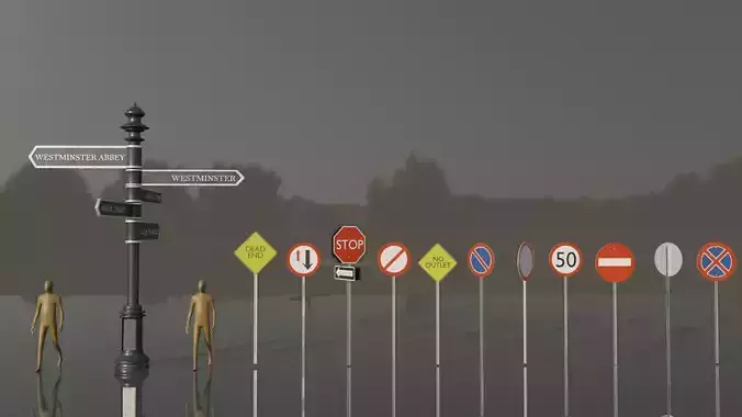 Traffic and street signs - Plate