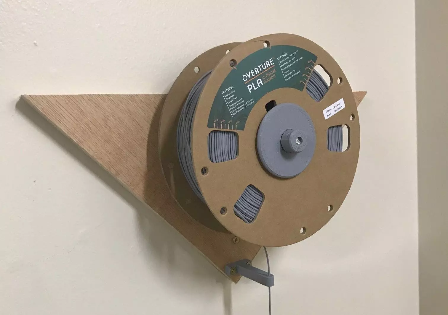 Wall Mounted Filament Spool Holder and Despencer  3D print model_0