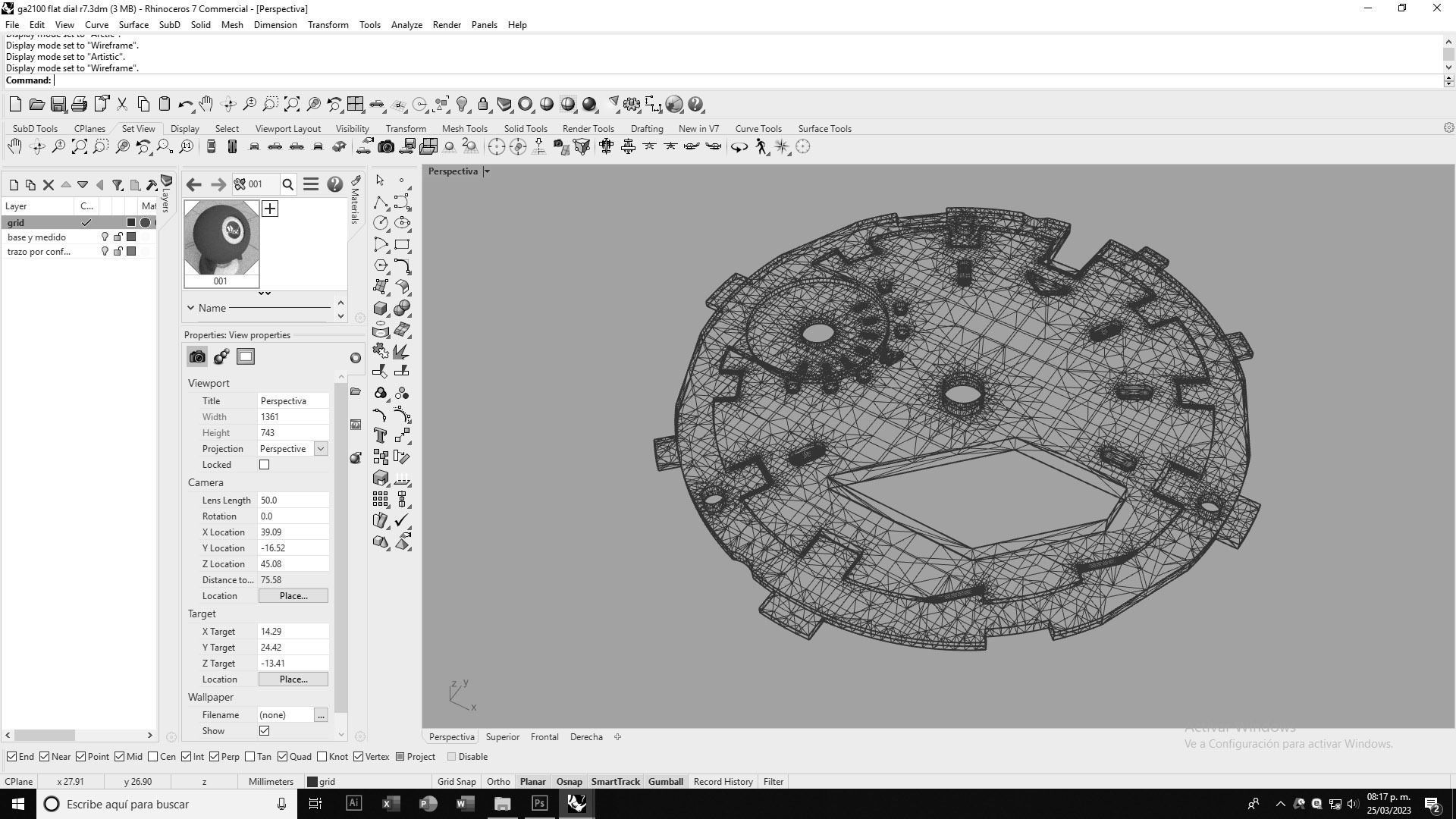 Flat Dial Design GA 2100 compatible 3D print model_16