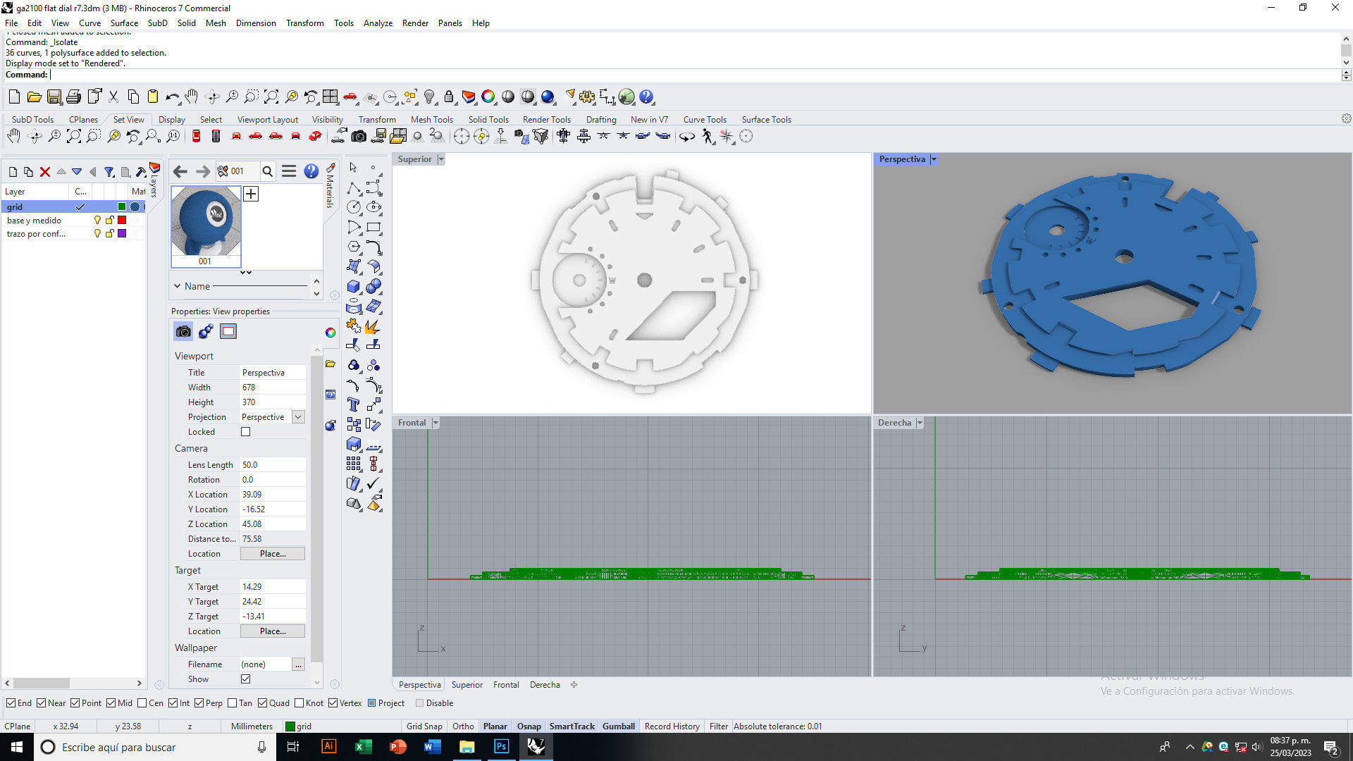 Flat Dial Design GA 2100 compatible 3D print model_22