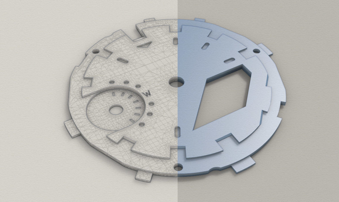 Flat Dial Design GA 2100 compatible 3D print model_5