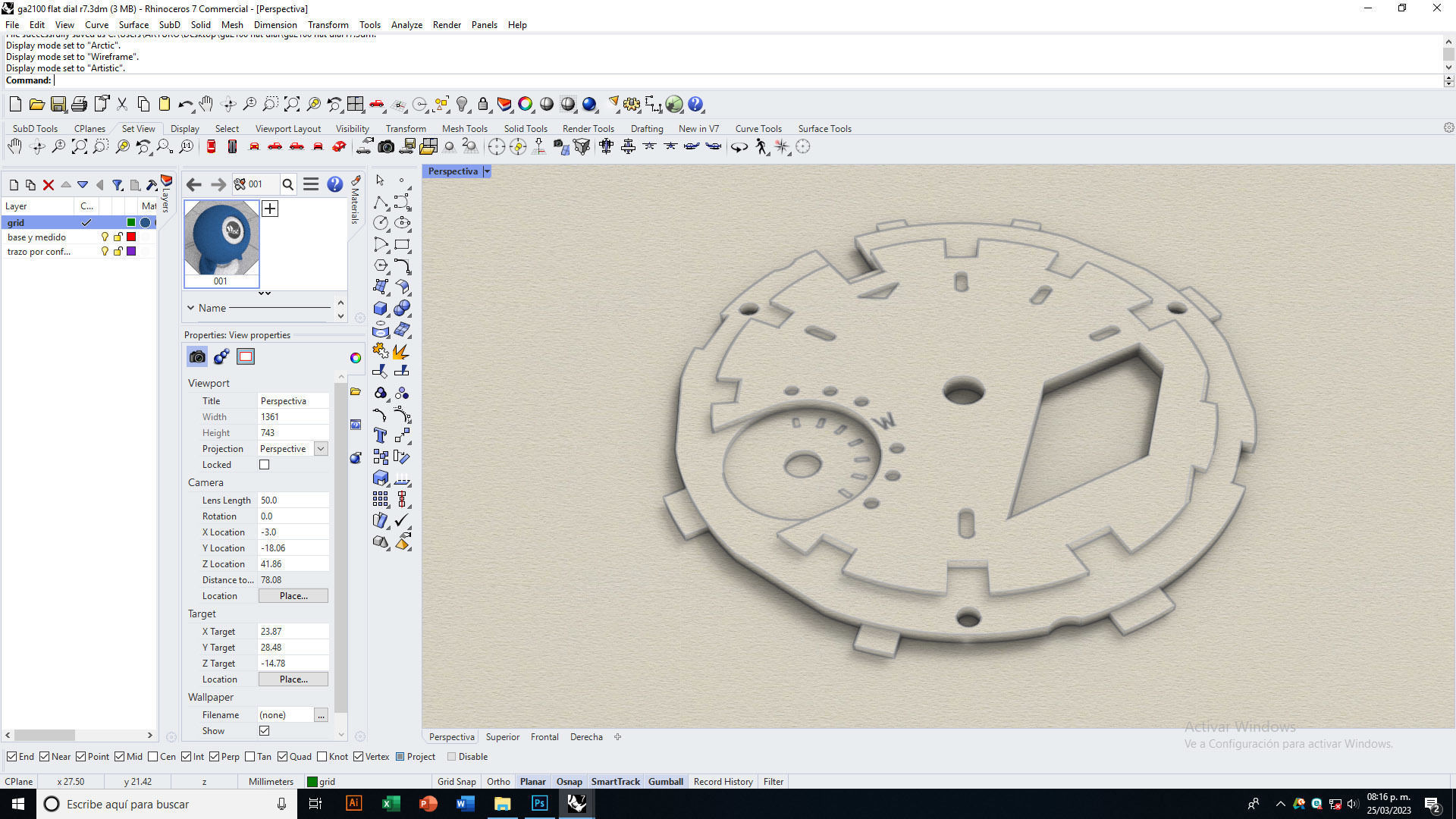 Flat Dial Design GA 2100 compatible 3D print model_17