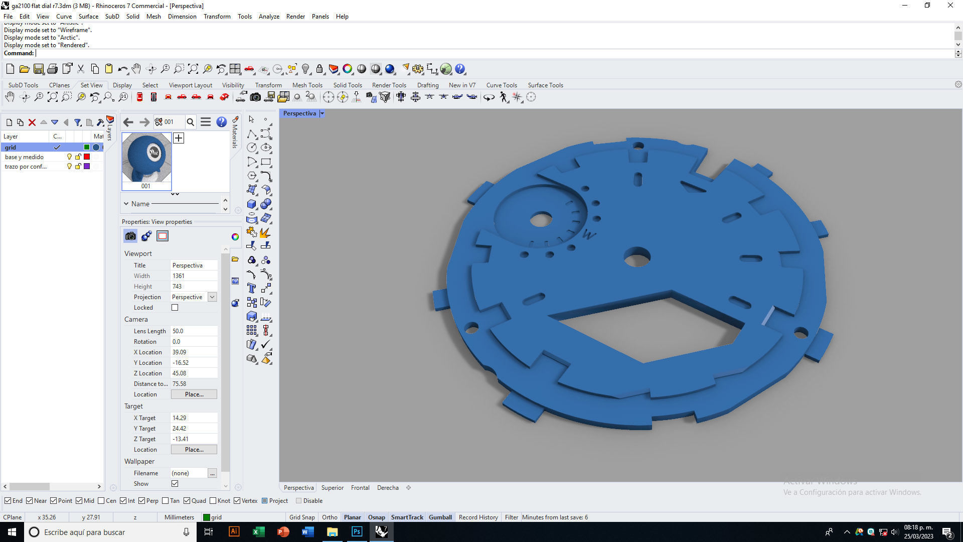 Flat Dial Design GA 2100 compatible 3D print model_14