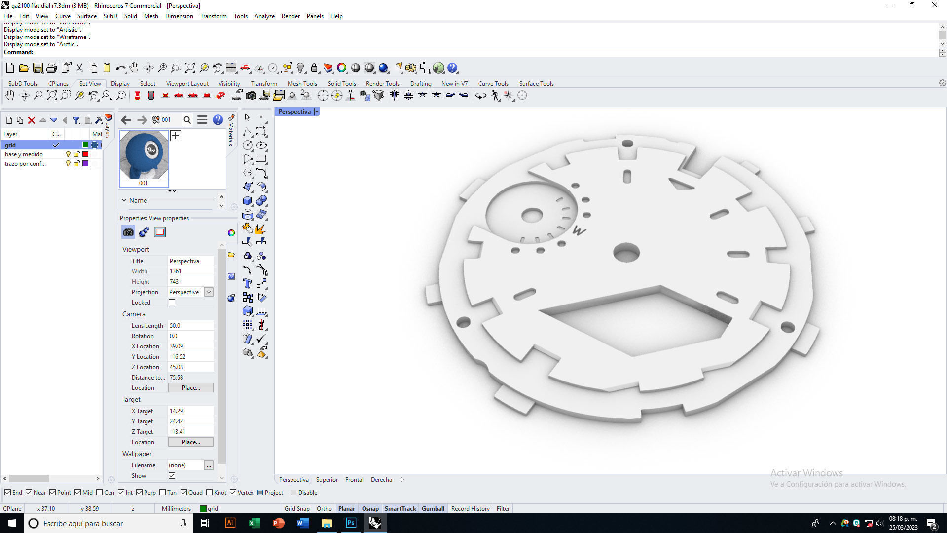 Flat Dial Design GA 2100 compatible 3D print model_15
