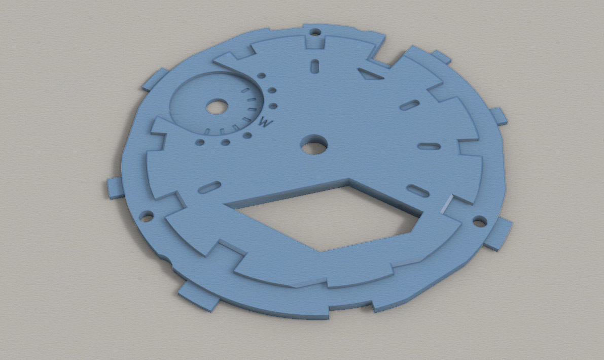 Flat Dial Design GA 2100 compatible 3D print model_2