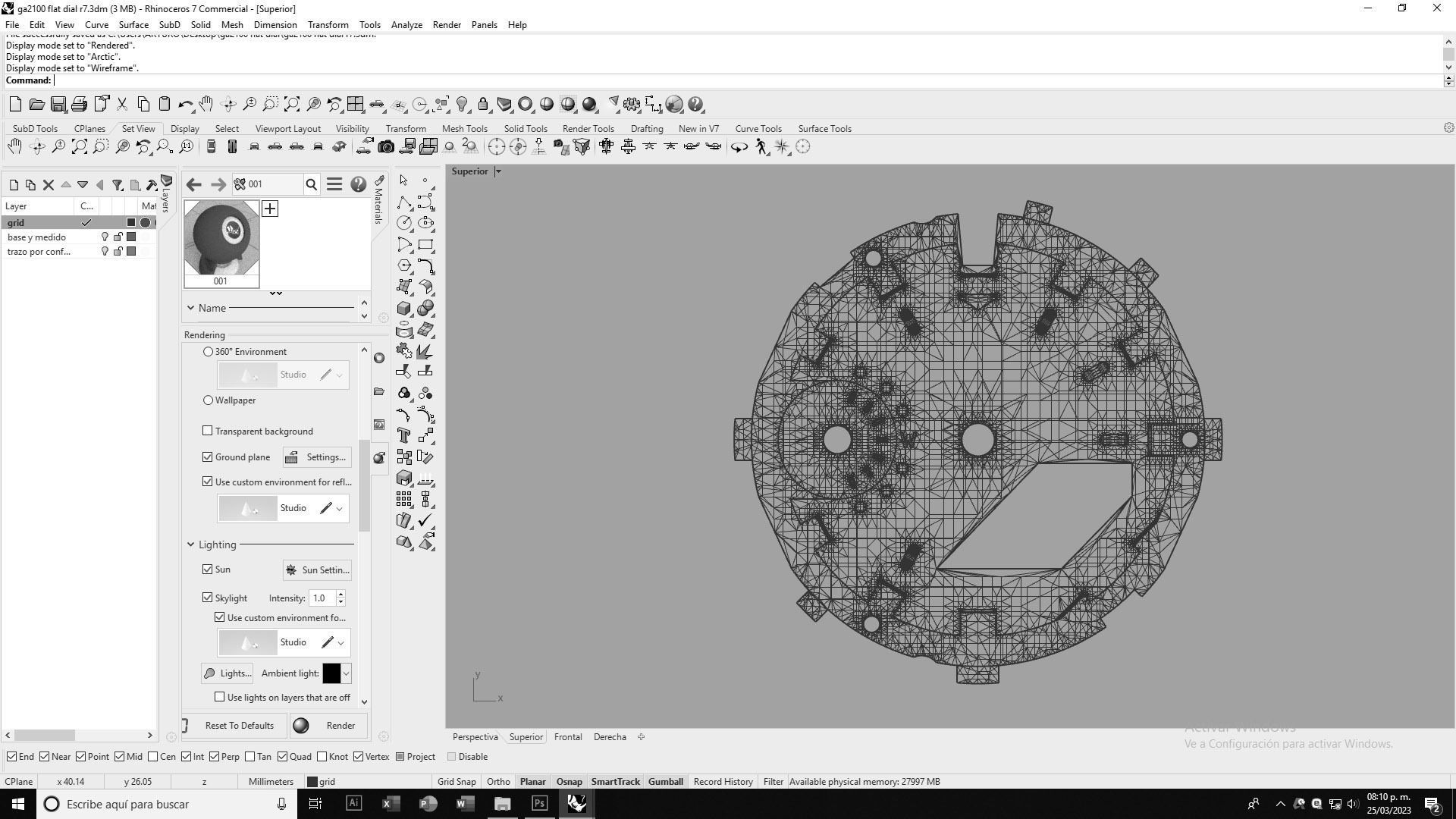 Flat Dial Design GA 2100 compatible 3D print model_12