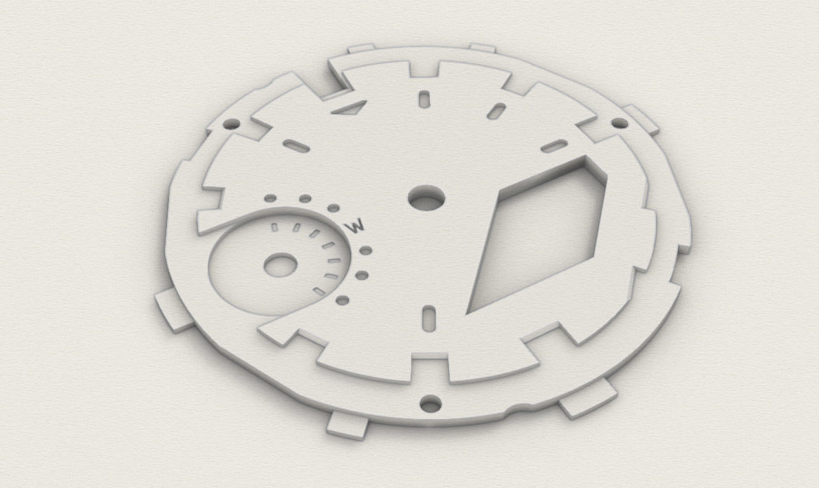 Flat Dial Design GA 2100 compatible 3D print model_6