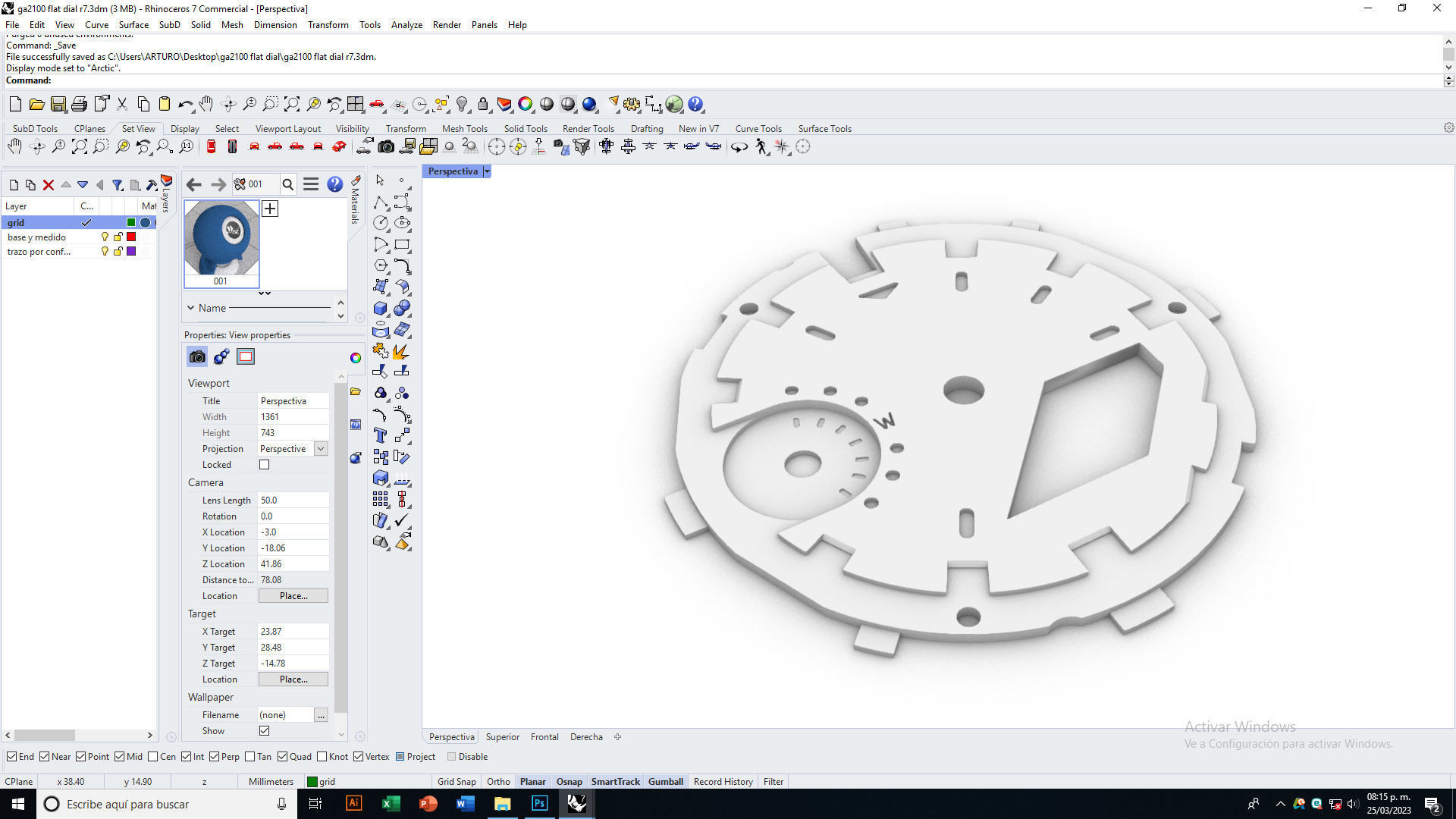 Flat Dial Design GA 2100 compatible 3D print model_19