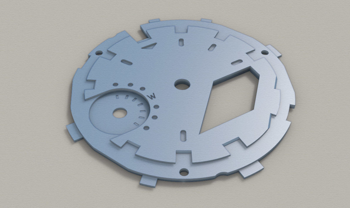 Flat Dial Design GA 2100 compatible 3D print model_4