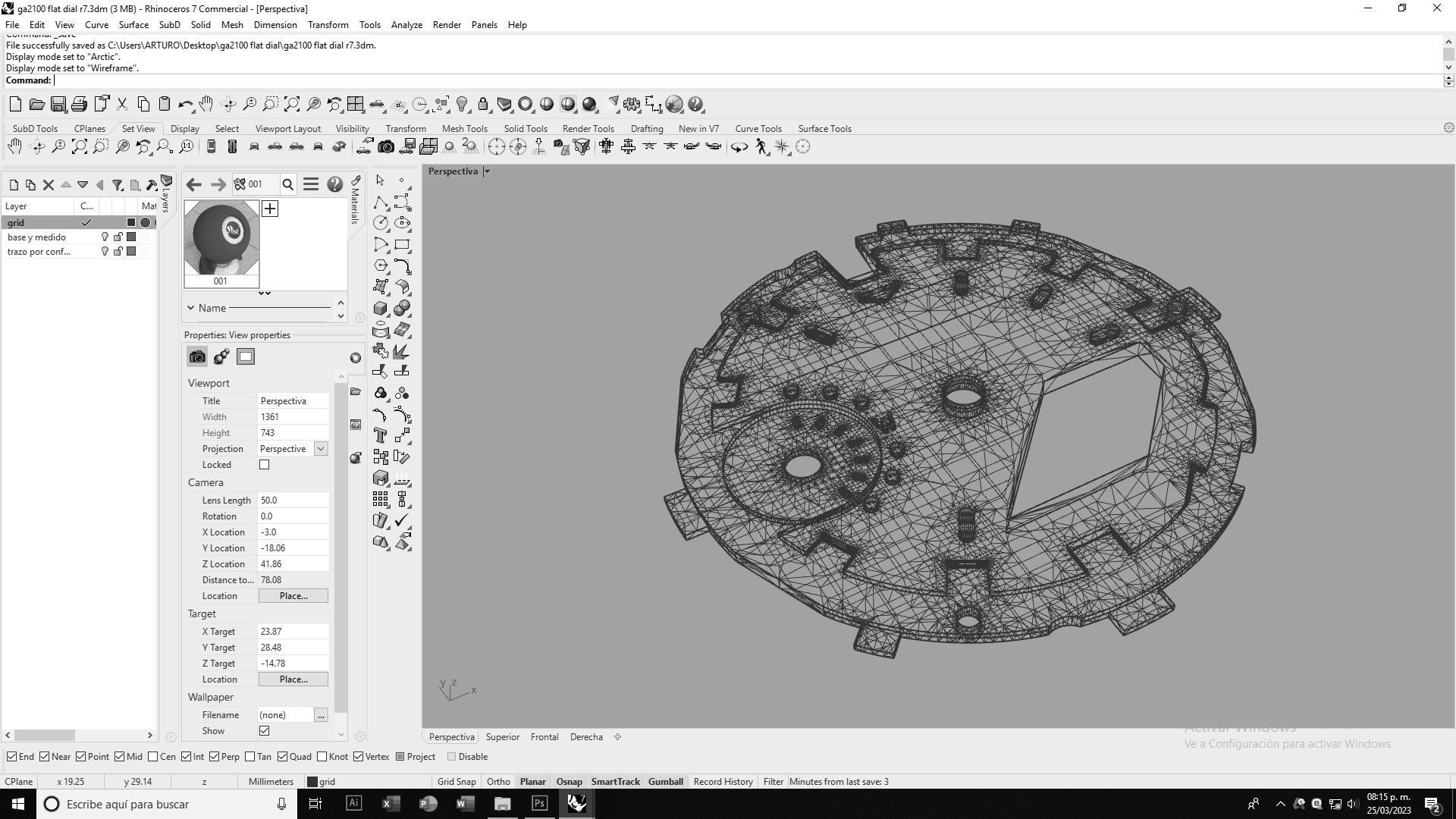 Flat Dial Design GA 2100 compatible 3D print model_18