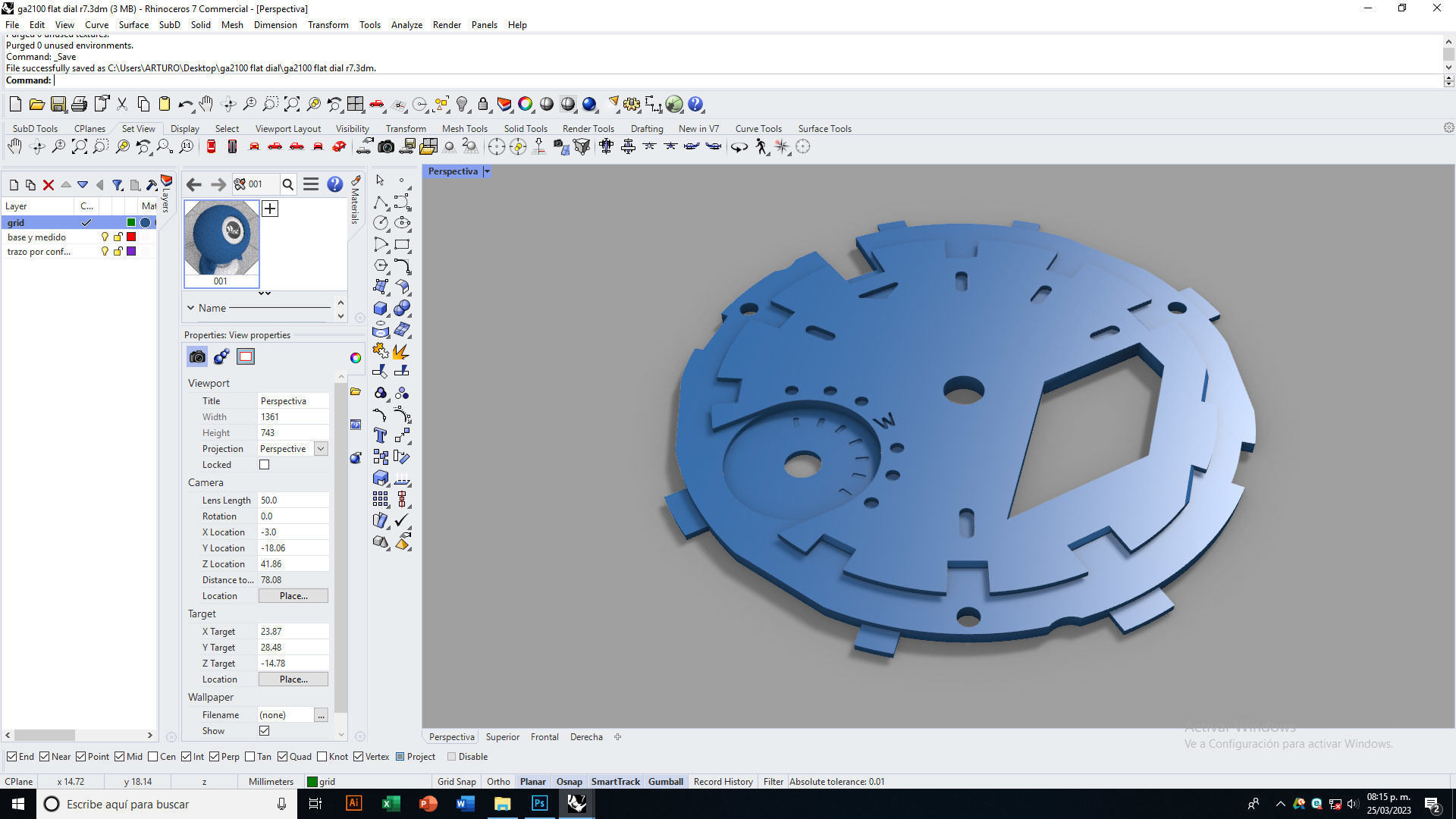 Flat Dial Design GA 2100 compatible 3D print model_20